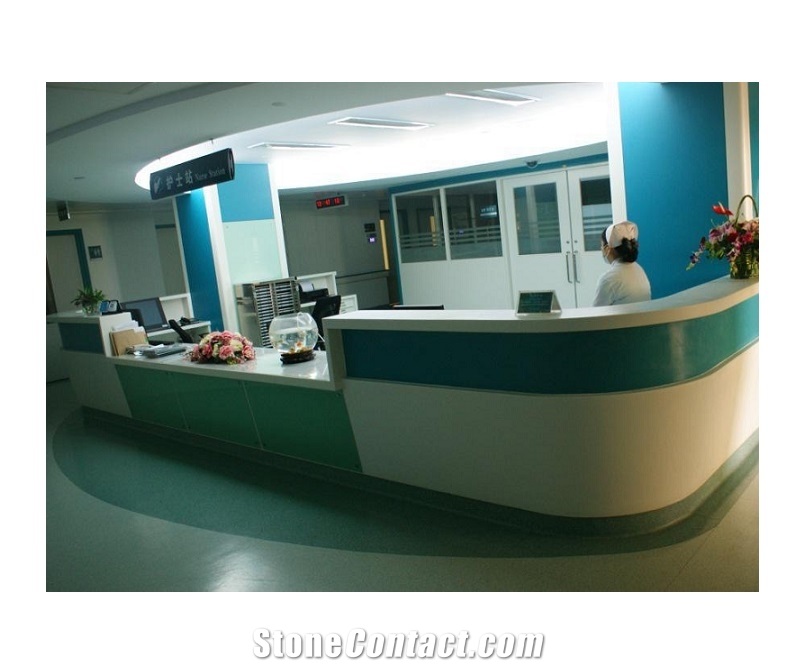 Glossy Nurse Station Counter Dental Reception Desk