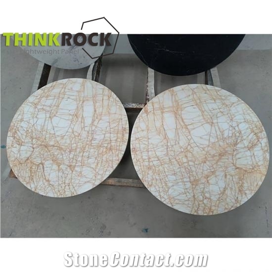 Golden Spider Natural Stone Honeycomb Backed Round Table Tops