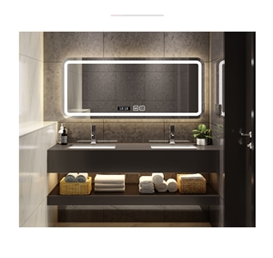 High End Light Solid Surface Hotel Bathroom Vanity