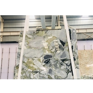 High Quality Ice Green White Marble Stone Slabs