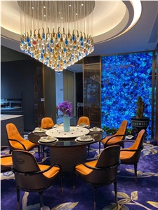 Home Decorative Blue Agate Backlit Background