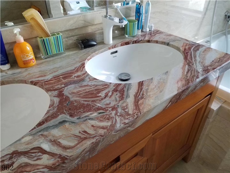 Italy Monica Red Marble Slab Tiles, Arabescato Orobico Marble