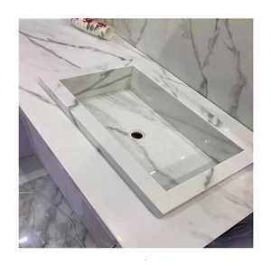Jazz White Single Basin Bathroom Vanity Top Sink