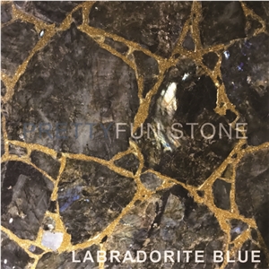 Luxury Black and Gold Semi Stone Agate Semiprecious Stone Slab
