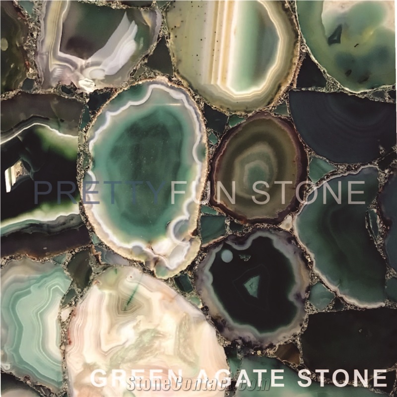 Luxury Green Agate Backlit Stone Slab