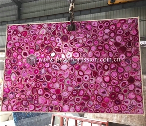 Luxury Pink Agate Gemstone Slabs for Walling
