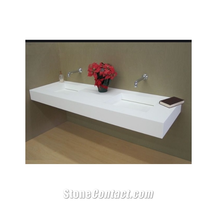Modern White Acrylic Solid Surface Bathroom Sink