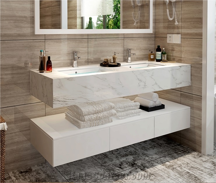 Nordic Style Hotel Solid Surface Vanity Tops
