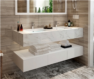 Nordic Style Hotel Solid Surface Vanity Tops
