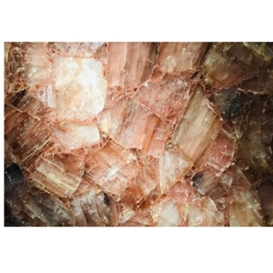 Orange Quartz Pink Semiprecious Stone Slabs Tiles