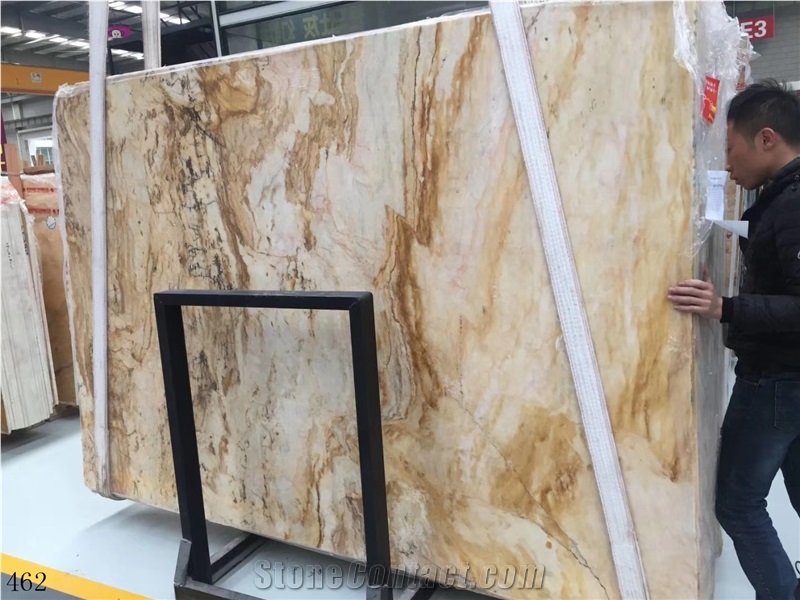 Picasso Gold Marble Slabs Yellow Stone Wall Tiles