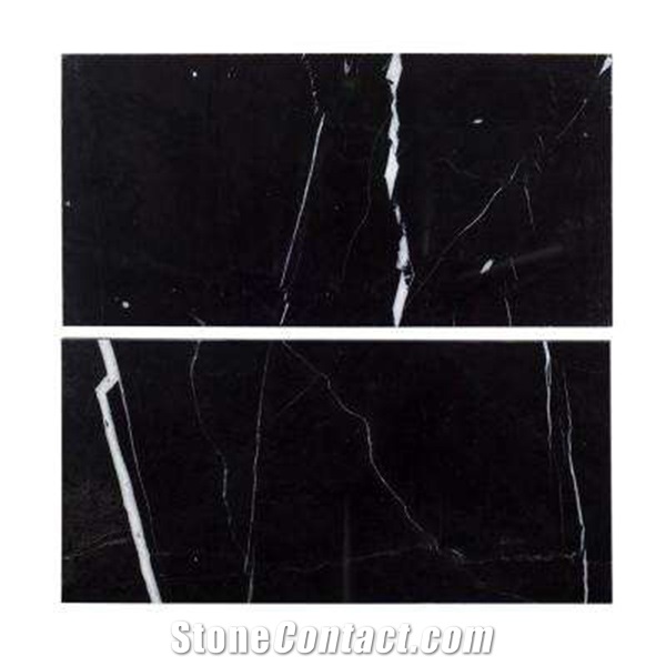 Polished Cheap Nero Marquina Marble Flooring Tile