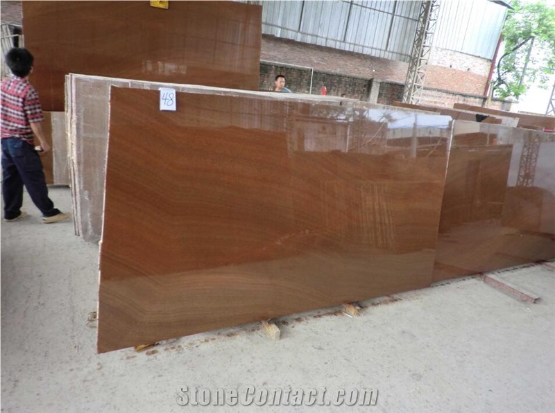 Polished Red Wood Marble for Floor and Wall
