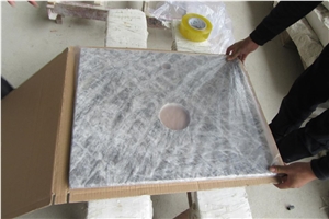 Polished Snow Silver Grey Marble Countertops