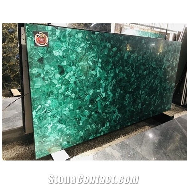 Popular Semiprecious Malachite Green Stone Slabs