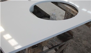 Pure White Quartz Bathroom Vanity Tops