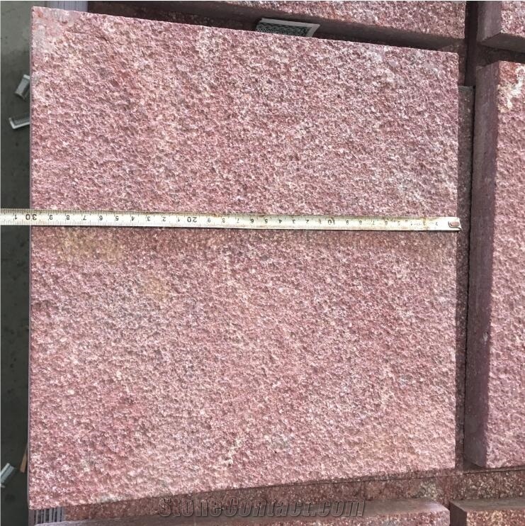 Red Color China Granite Bush Hammered Floor Covering