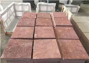 Red Color China Granite Bush Hammered Floor Covering