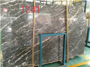 Red Vein Grey Marble Wall and Floor Applications