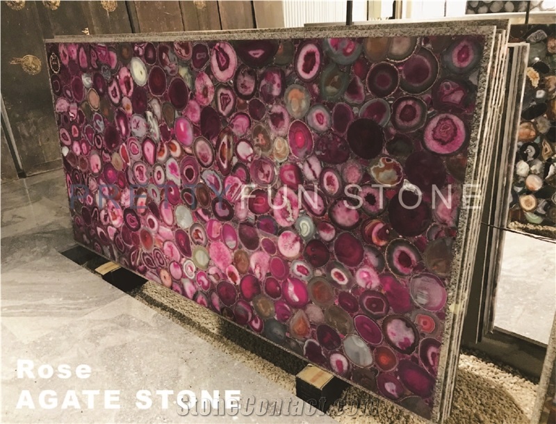Rose Agate Stone Semiprecious Stone Tiles