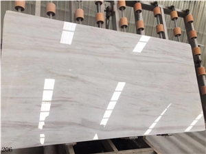 Silk Road White Marble Darker Streak Polished Slab