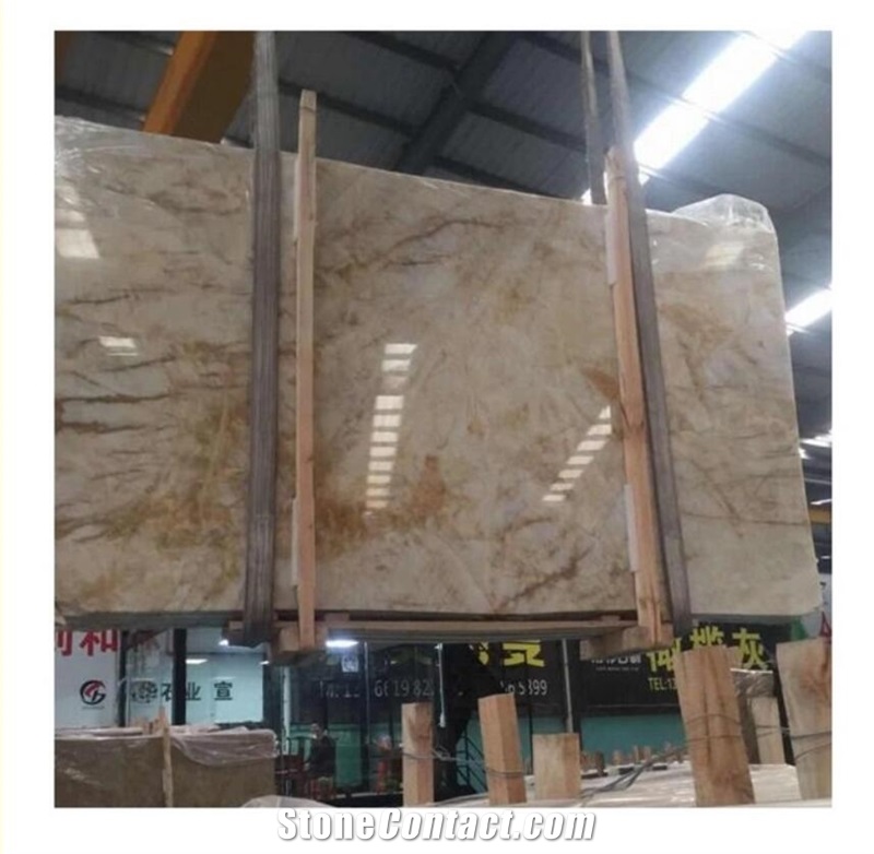 Super Quality Beige Yellow Marble with Gold
