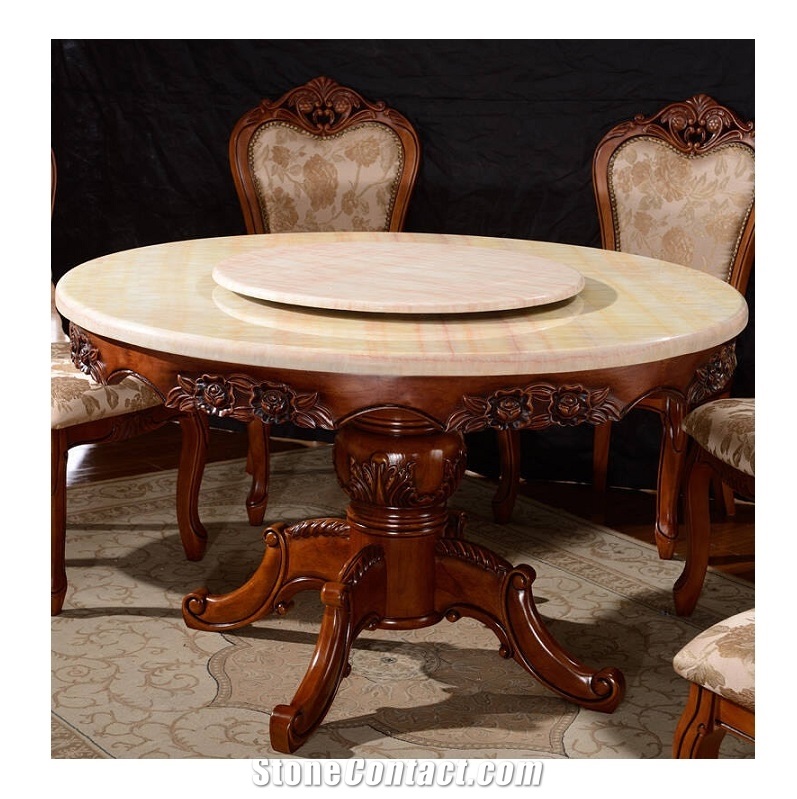 Translucent Marble Restaurant Round Table Top