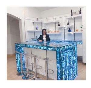 Translucent Stone Agate Spar Spa Reception Desk
