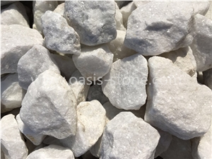 Snow White Gravel for Landscaping, White Marble Crushed Pebble