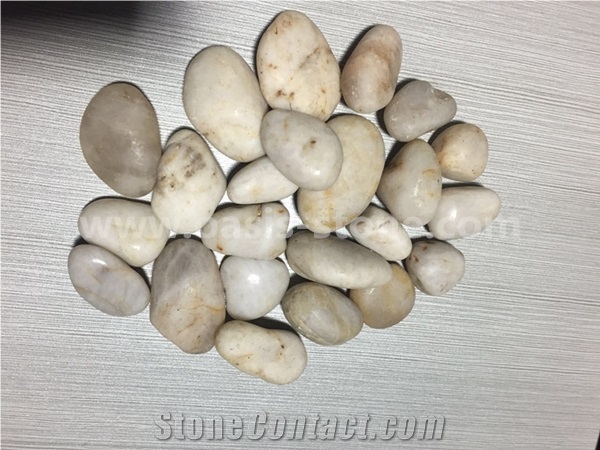 White Polished Pebble , River Stone