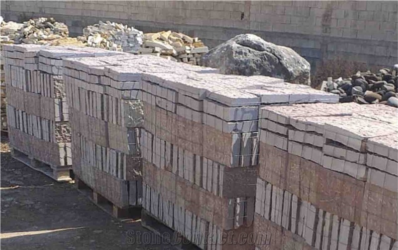 Rose Beige Limestone Natural Surface Walling Tiles
