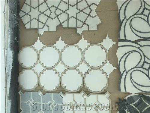 Iran Royal Botticino Waterjet Marble Mosaics