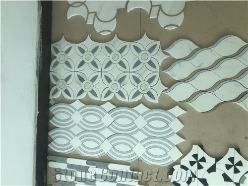 Metal Bardiglio Gray Water-Jet Marble Mosaics