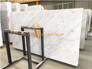 White Mugla Marble Tiles Slabs Building Covering
