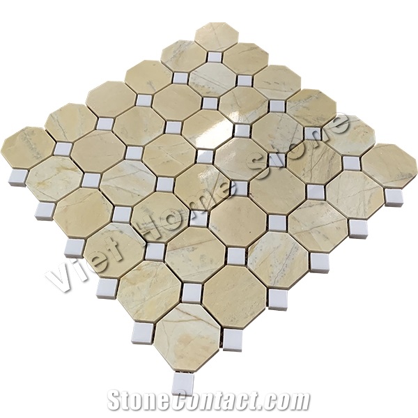Polished Octagon Marble Mosaic