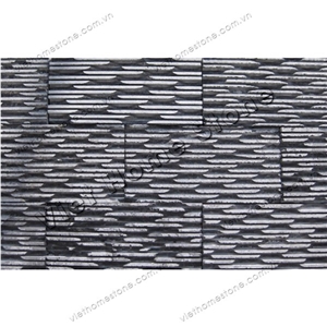 Wall Cladding Black Marble Line Chiseled