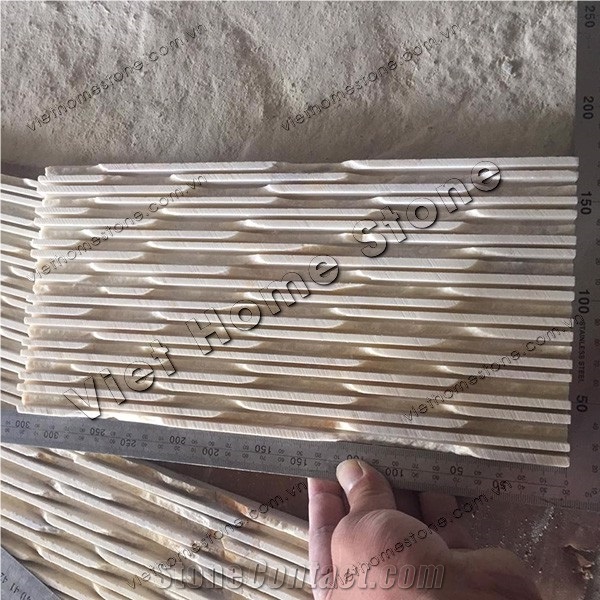 Wall Cladding Yellow Marble Comb Chiseled