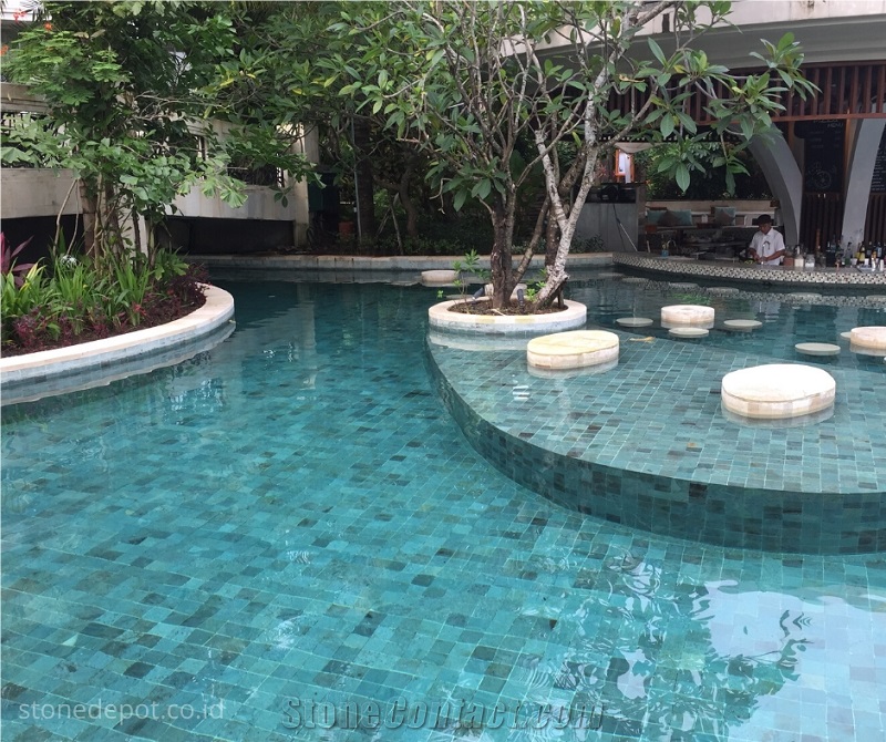 Bali Green Stone Pool Tiles