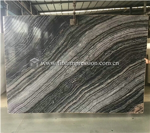 Ancient Black Wooden,Silver Wave Marble Slabs,Tile