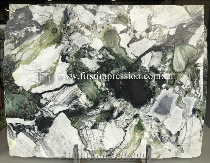 Beauty White Green Mable,Ice Connect Marble