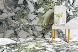 Beauty White Green Mable,Ice Connect Marble