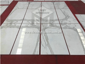 Bookmatch White Marble Calacatta Gold Tiles