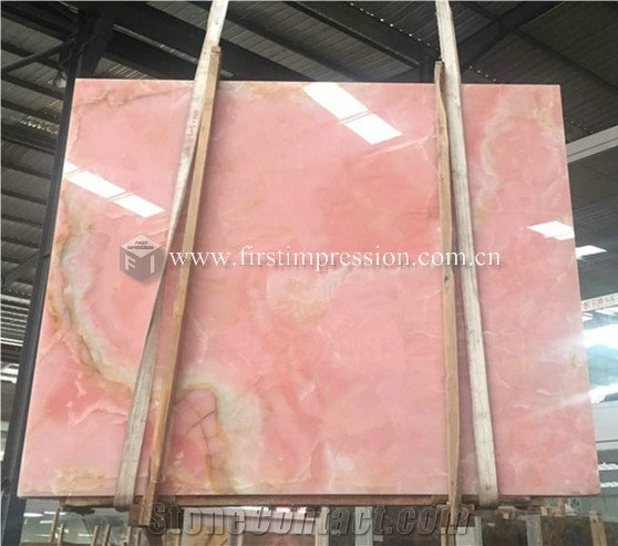 Cheap Pink Onyx Slabs,Tiles for Decoration