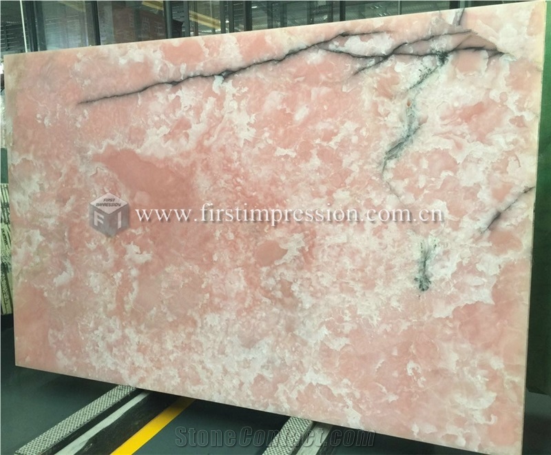 Cheap Pink Onyx Slabs,Tiles for Decoration