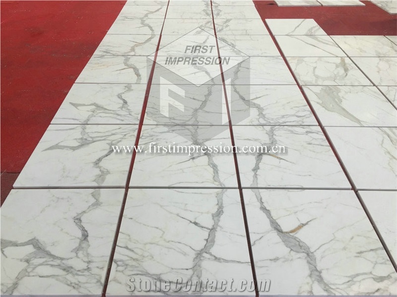 High Quality White Marble Calacatta Gold Tiles