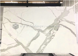 Hot Sale Italy Calacatta Gold White Marble Slabs