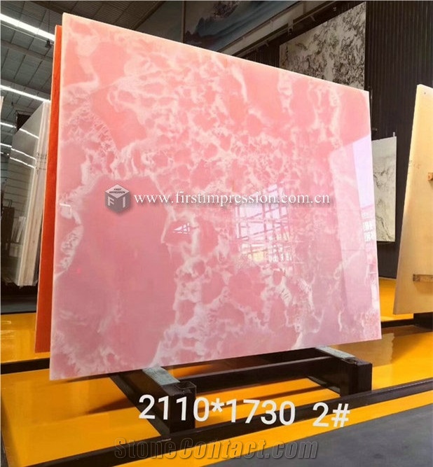 Luxury New Polished Pink Onyx Slabs,Tiles for Wall