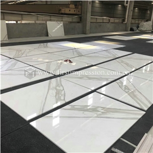 Popular Italy Calacatta Gold White Marble Slabs