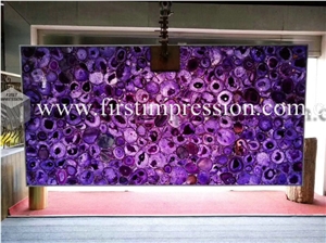 Purple Agate Semiprecious Stone Slab,Gemstone Tile
