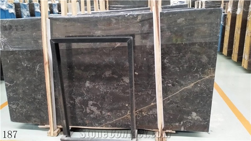 Blue Sky Marble Slabs Black and Grey Stone Tiles